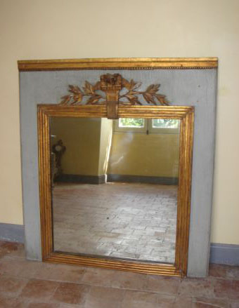 antique french gilded trumeau mirror